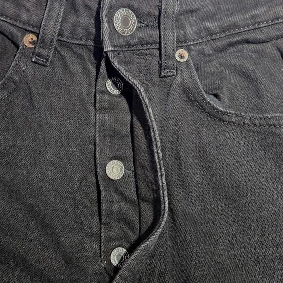 Zara Womens Black Relaxed Fit Button Fly Straight Leg Jeans US Size 2 W24 L26 - Picture 3 of 10